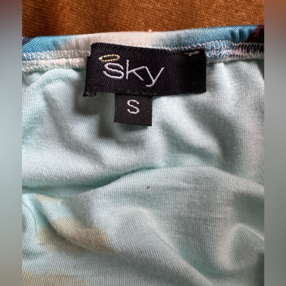 SKY Statement Necklace Swirl Print Strapless Mini Dress - Size Small - Picture 3 of 12